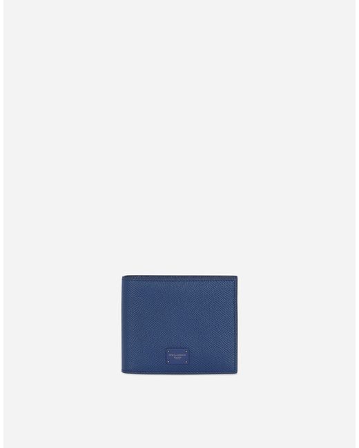 Dolce & Gabbana Leder Bifold-Geldbörse aus Dauphine-Kalbsleder in Blau für Herren Herren Accessoires Portemonnaies und Kartenetuis 