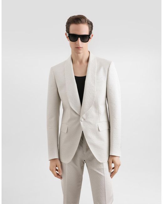 Dolce & Gabbana White Single-Breasted Jacket for men