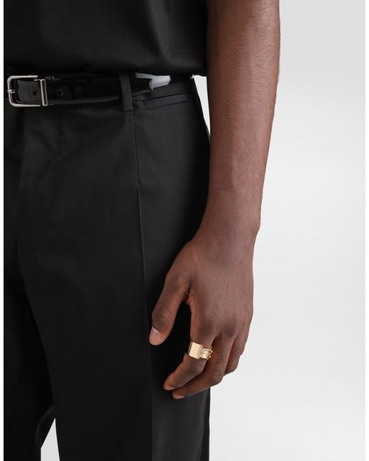 Bague Avec Plaquette Logo Dolce & Gabbana pour homme en coloris White