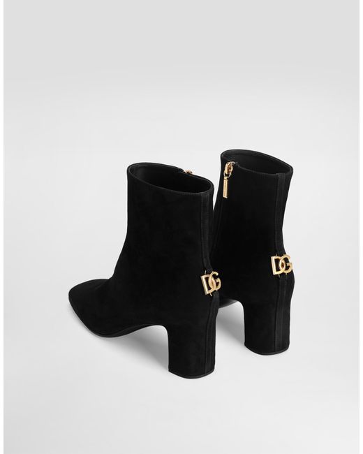 Dolce & Gabbana Black Suede Ankle Boot
