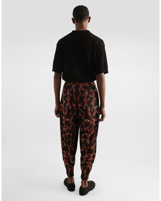 Dolce & Gabbana Kurzarmpoloshirt Aus Baumwolle Mit Lochmuster in Black für Herren