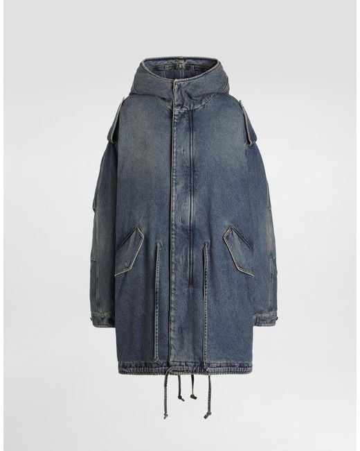 Dolce & Gabbana Blue Padded Denim Jacket for men