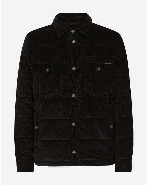 メンズ Dolce & Gabbana Quilted And Padded Corduroy Jacket Black