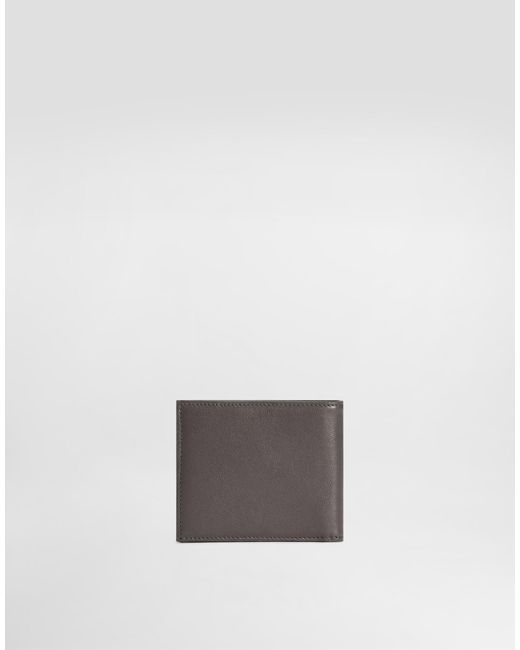 Dolce & Gabbana Gray Calfskin Bifold Wallet for men