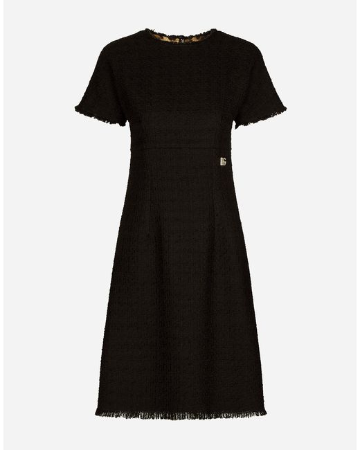 Dolce & Gabbana ミディドレス Rachel ツイード Dgロゴ Black