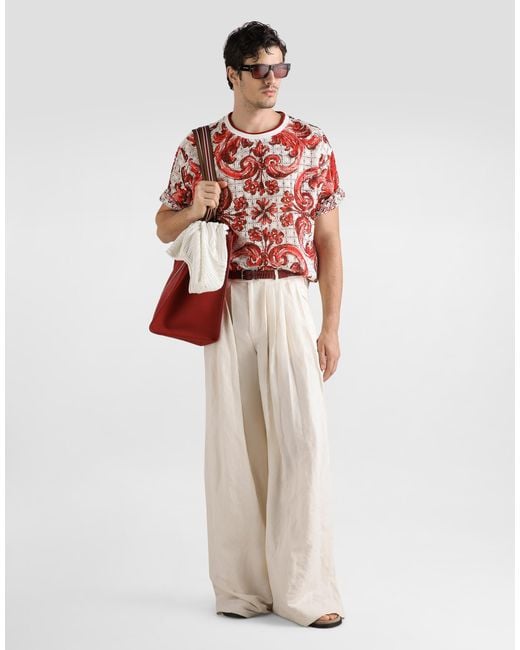 Dolce & Gabbana Red T-Shirt M/Corta Giro for men