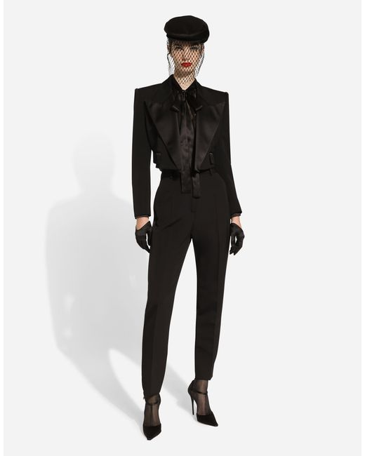 Dolce & Gabbana Black Satin-Lapel Wool Gabardine Tuxedo Blazer