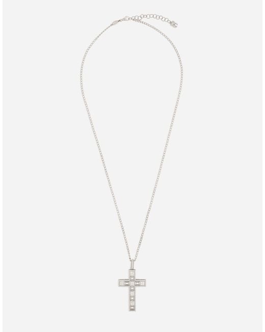 Dolce & Gabbana White 381 Pendente Croce R for men