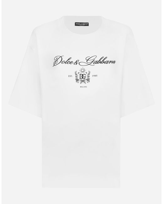Dolce & Gabbana ロゴ&レタリング ジャージー Tシャツ White