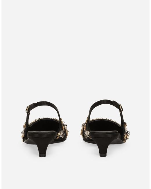 Dolce & Gabbana サテン&エンブロイダリー スリングバック