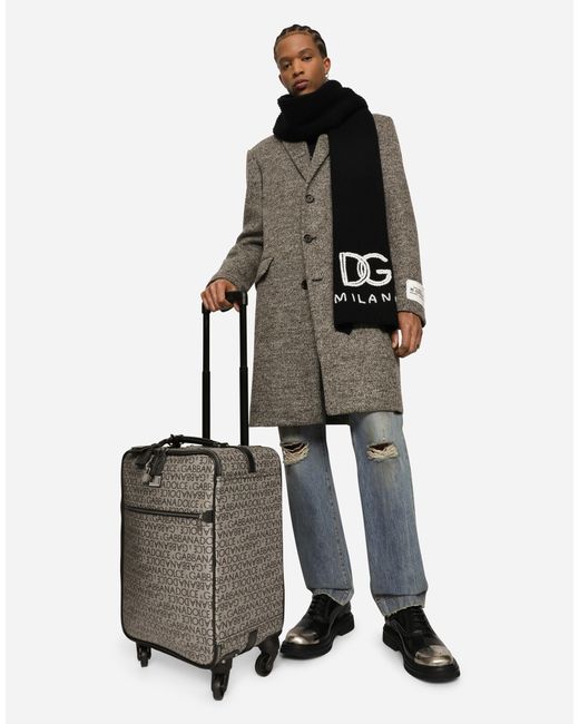Dolce & Gabbana Gray Coated Jacquard Trolley for men