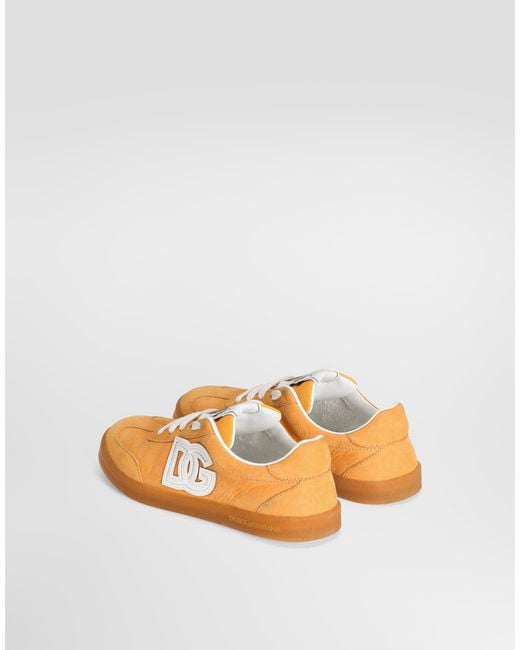 Dolce & Gabbana Orange Nubuck Dg Original Sneakers for men