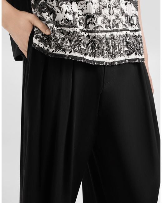 Dolce & Gabbana Black Poplin Trousers for men