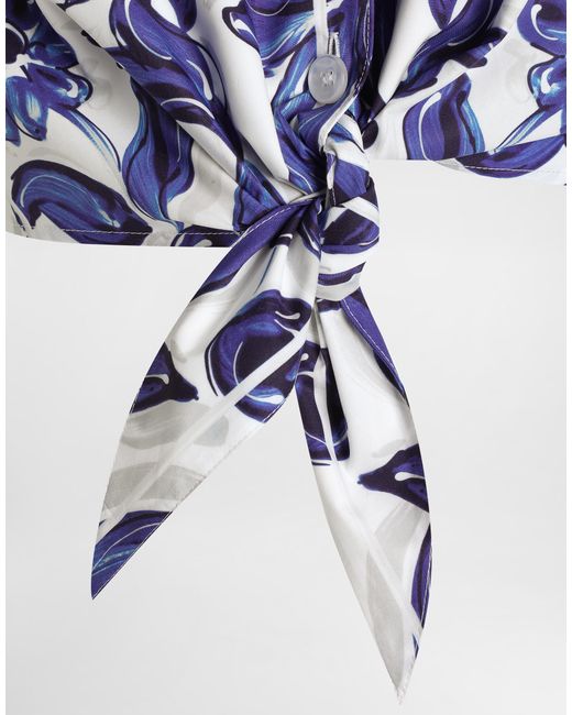 Dolce & Gabbana Blue Dg Exclusive Majolica- Poplin Shirt