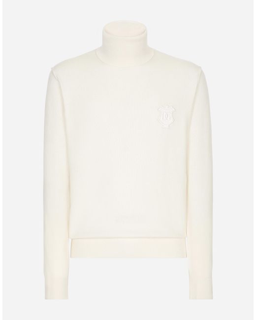 Pull À Col Montant En Laine Dolce & Gabbana pour homme en coloris White