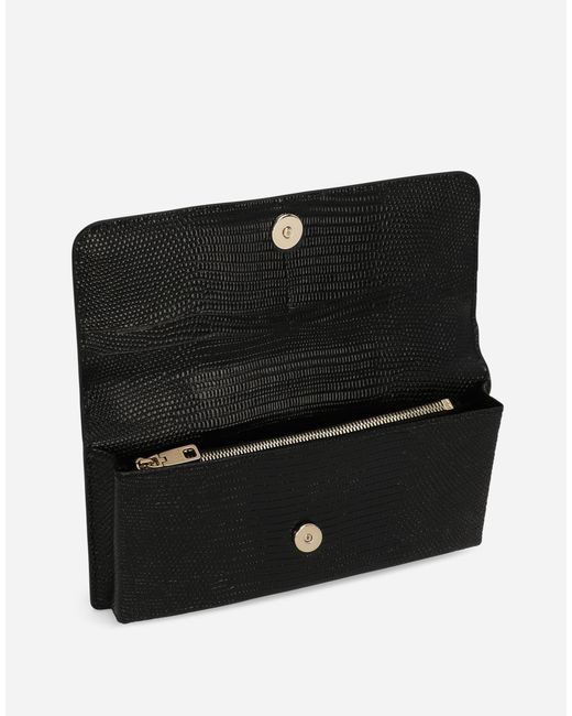 Dolce & Gabbana Black Mini-Bag Leguan-Prägung
