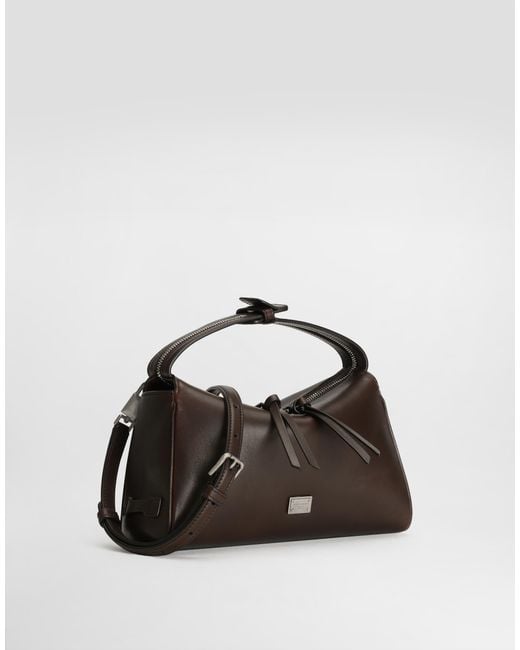 Dolce & Gabbana Black Vittoria Tempesta Calfskin Bag for men