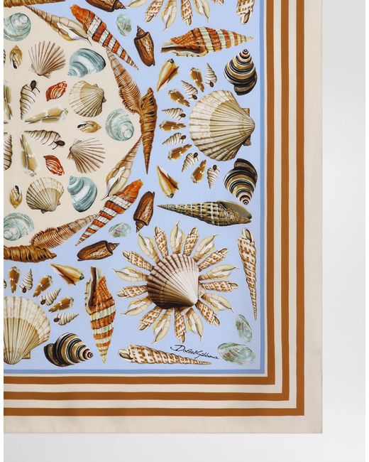 メンズ Dolce & Gabbana Shell-Print 90X90 Silk Scarf Metallic