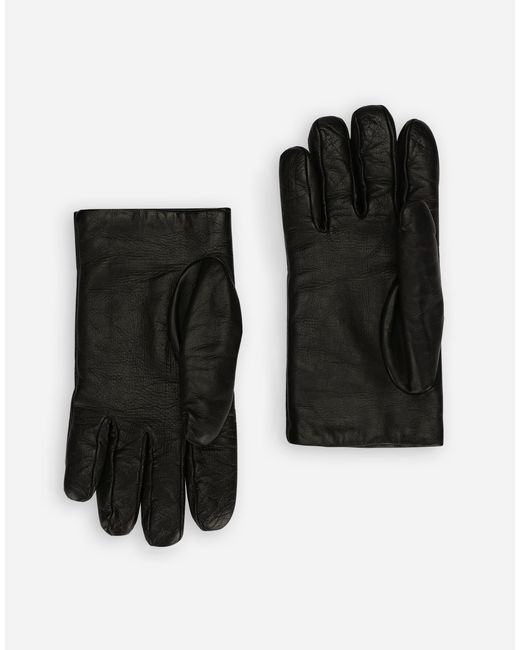 Dolce & Gabbana Black Nappa Leather Gloves for men