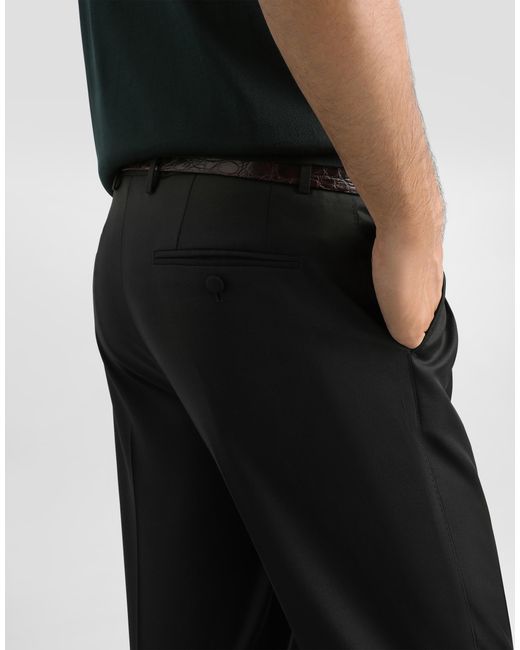 Dolce & Gabbana Black Virgin Wool Trousers for men