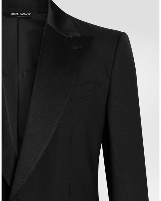 Dolce & Gabbana Black Single-Breasted Wool Tuxedo Sicilia Light Suit for men
