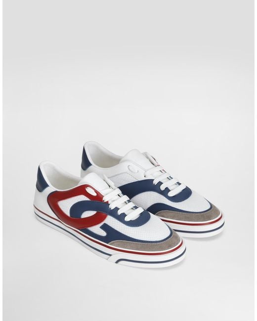 Dolce & Gabbana White Dg Sailing Leather Sneakers for men