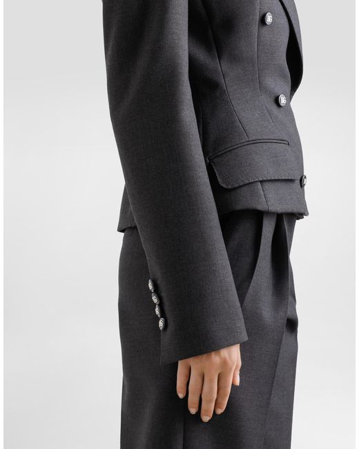 Dolce & Gabbana Blue Double-Breasted Dolce Jacket With Dg-Branded Buttons