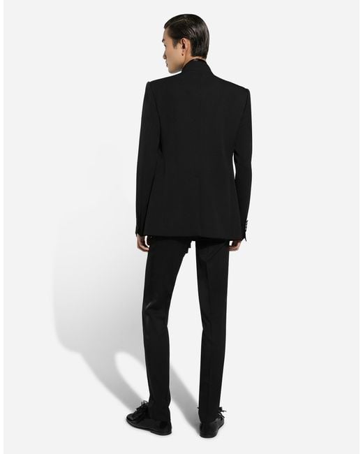 Dolce & Gabbana Black Single-Breasted Wool Jacket for men