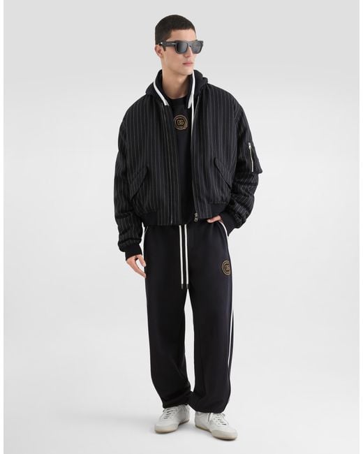 Dolce & Gabbana Blue Cotton Fleece Jogging Trousers for men