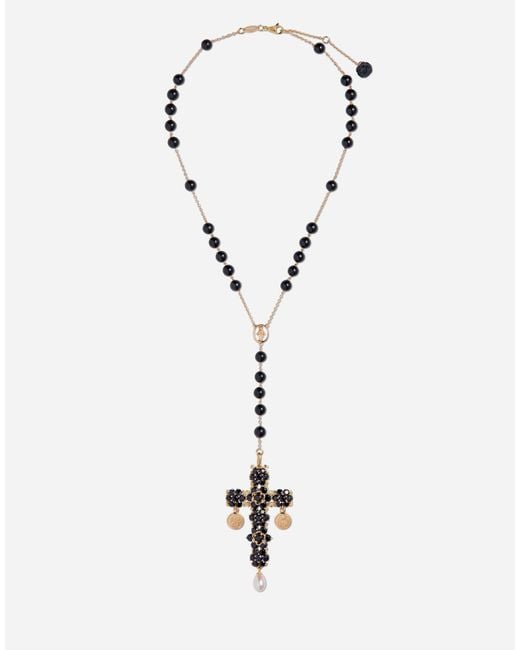 Dolce & Gabbana White Sicily Rosary Necklace 18-Carat And Sapphires
