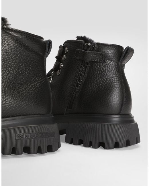 Dolce & Gabbana Black Calfskin Boots for men