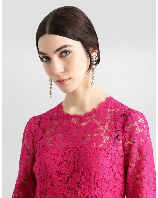 Dolce & Gabbana Pink Calf-Length Circle-Skirt Dress