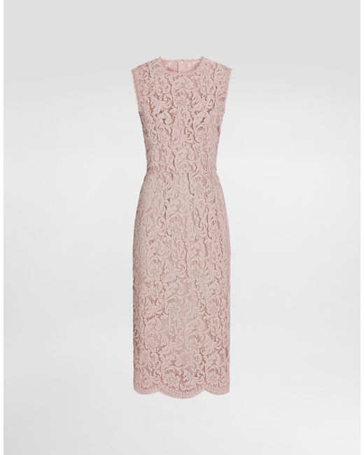 Dolce & Gabbana Pink Cordonetto Lace Dress
