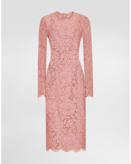Dolce & Gabbana Pink Calf-Length Sheath Dress