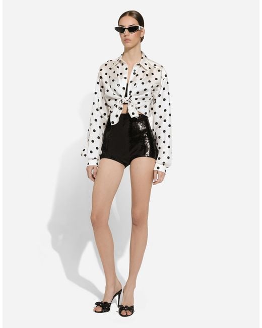 Dolce & Gabbana Black High-Waisted Sequined Briefs