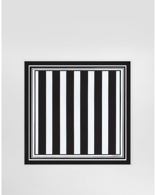 Dolce & Gabbana メンズ ブラック Striped-Print Silk Twill Foulard