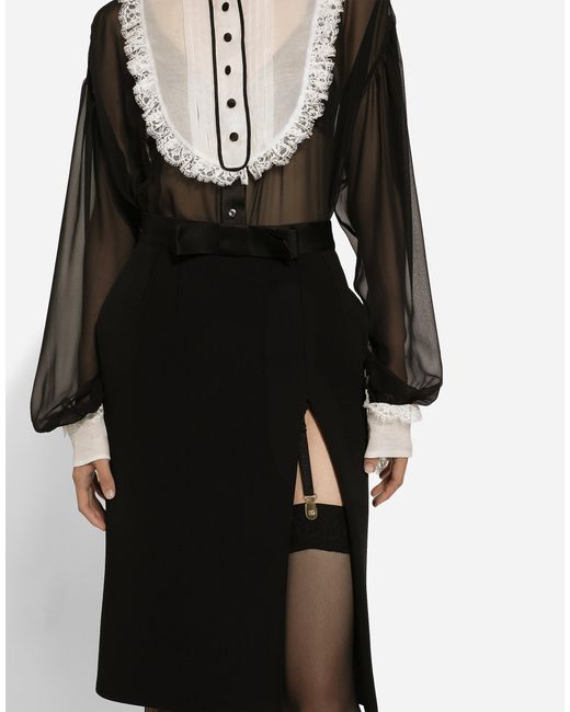 Gonna Midi A Tubino di Dolce & Gabbana in Black