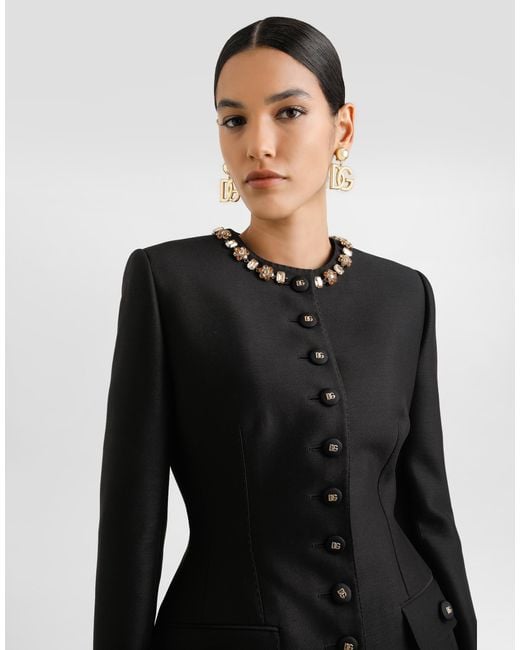 Chaqueta De Botonadura Sencilla De Faya Dolce & Gabbana de color Black