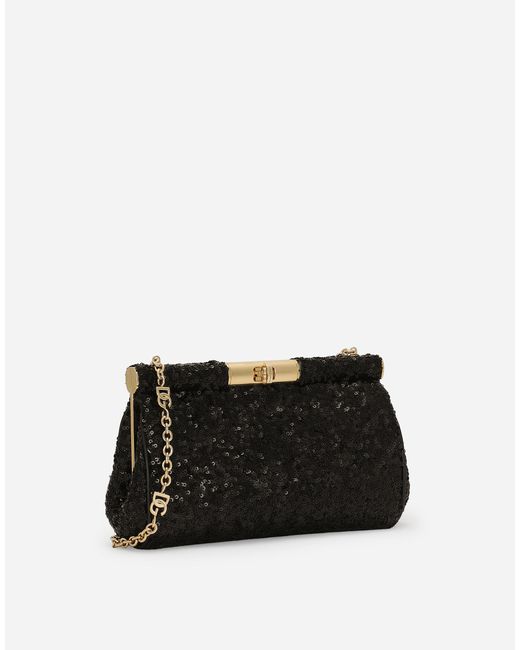 Dolce & Gabbana Black Schultertasche Marlene Mittelgroß