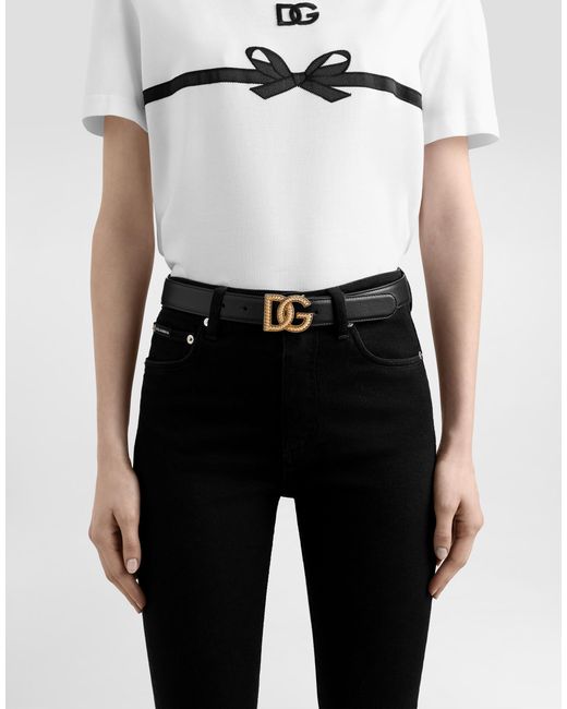 Ceinture À Logo Dg Dolce & Gabbana en coloris White