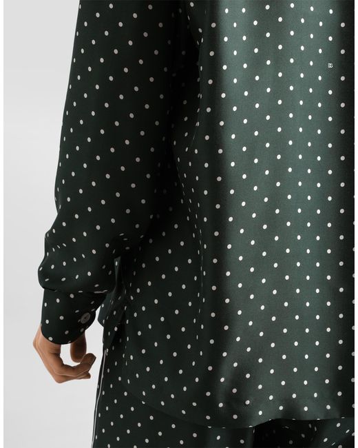 Dolce & Gabbana Green Polka Dot-Print Silk Twill Hawaii Shirt for men