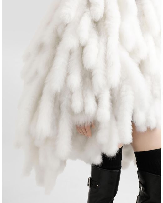 Dolce & Gabbana White Alpaca Coat
