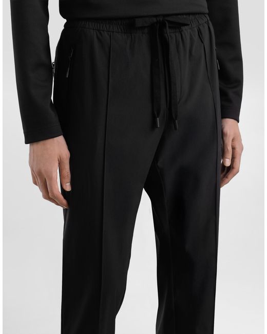 Dolce & Gabbana Black Canvas Joggers for men