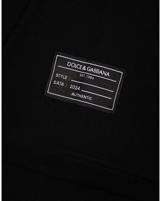 Dolce & Gabbana Kurzarm-T-Shirt Mit Vertikalem Logoprint in Black für Herren