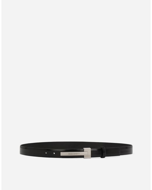 メンズ Dolce & Gabbana Brushed Calfskin Belt White