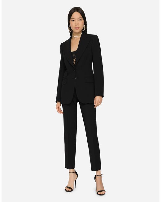 Dolce & Gabbana Black Single-Breasted Woolen Turlington Blazer