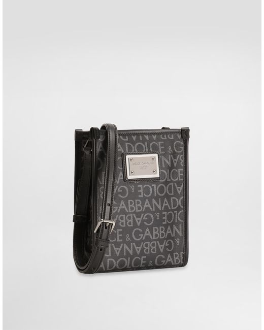 Dolce & Gabbana Black Small Printed Jacquard Shopper for men