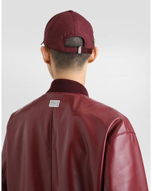 Dolce & Gabbana Red Sheepskin Bomber Jacket for men