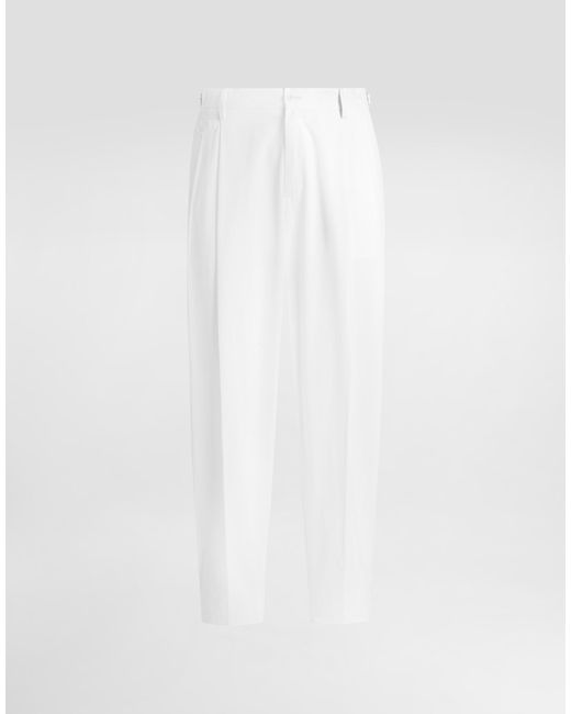 Dolce & Gabbana メンズ ホワイト Cotton Gabardine Trousers