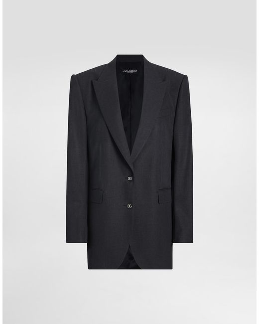 Dolce & Gabbana Blue Oversize Woolen Jacket